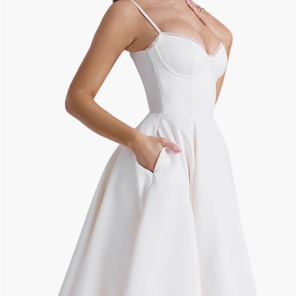 House of CB MADEMOISELLE White Tulle Midi Dress - Picture 3 of 10